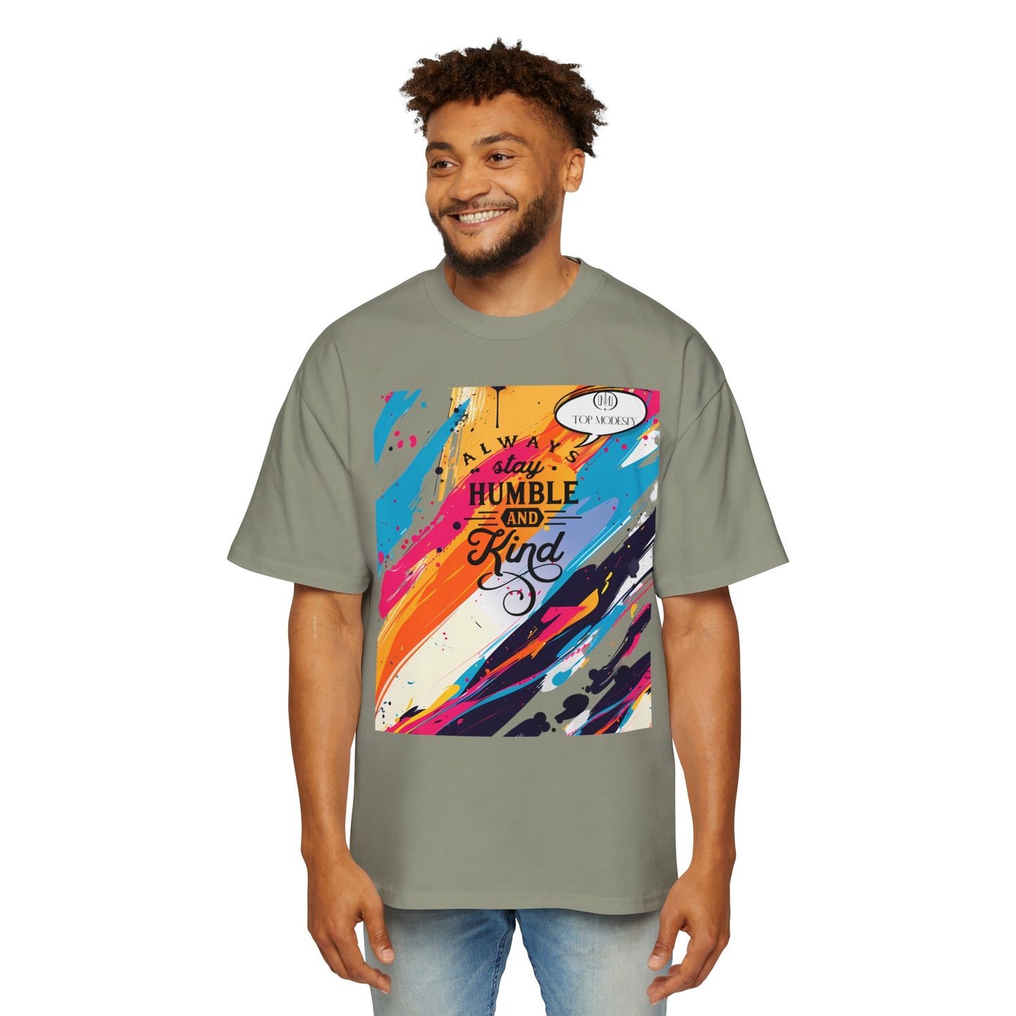 Top Modesty A.S.H (Always Stay Humble) Men's Heavy Oversized Tee
