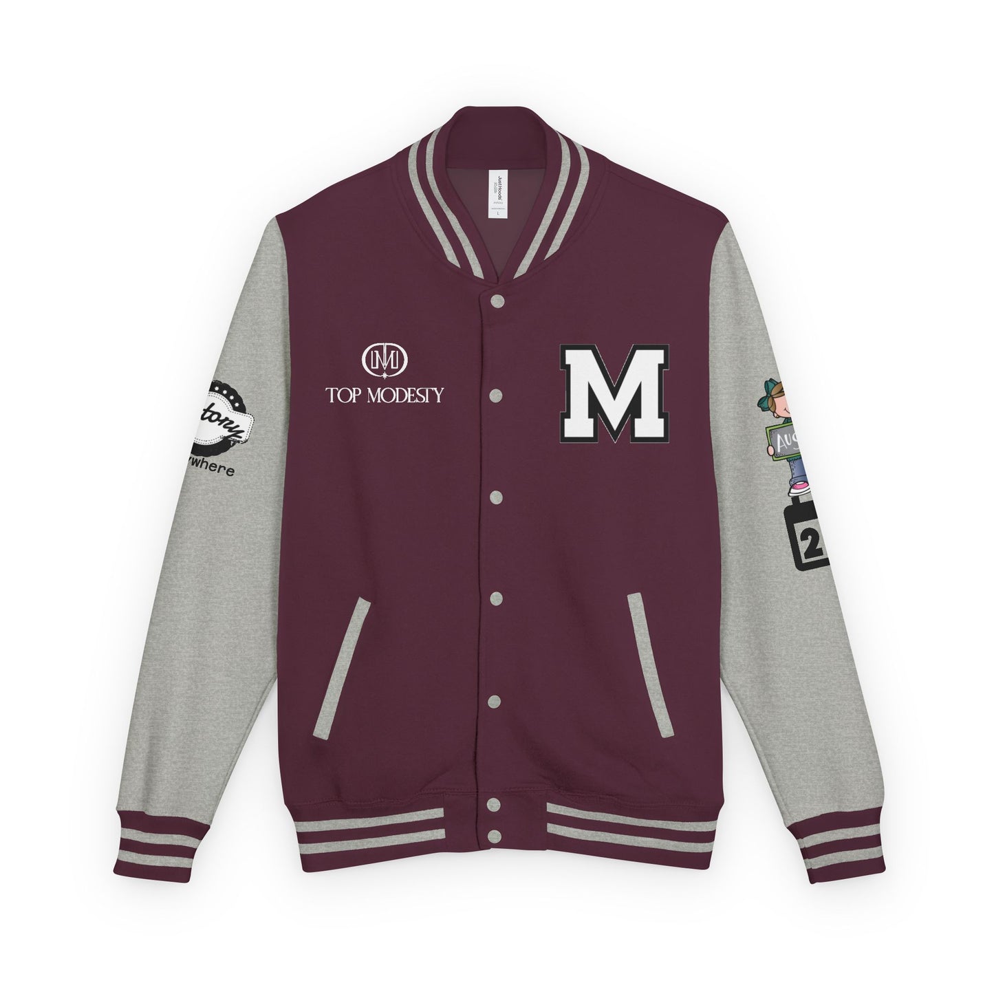 Top Modesty Trendy Unisex Heavyweight Letterman Jacket -