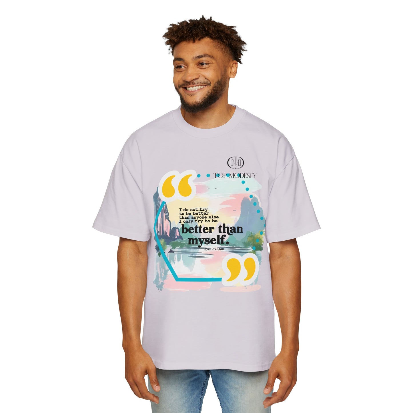 Top Modesty B.T.M (Better Than Myself) Men's Heavy Oversized Tee