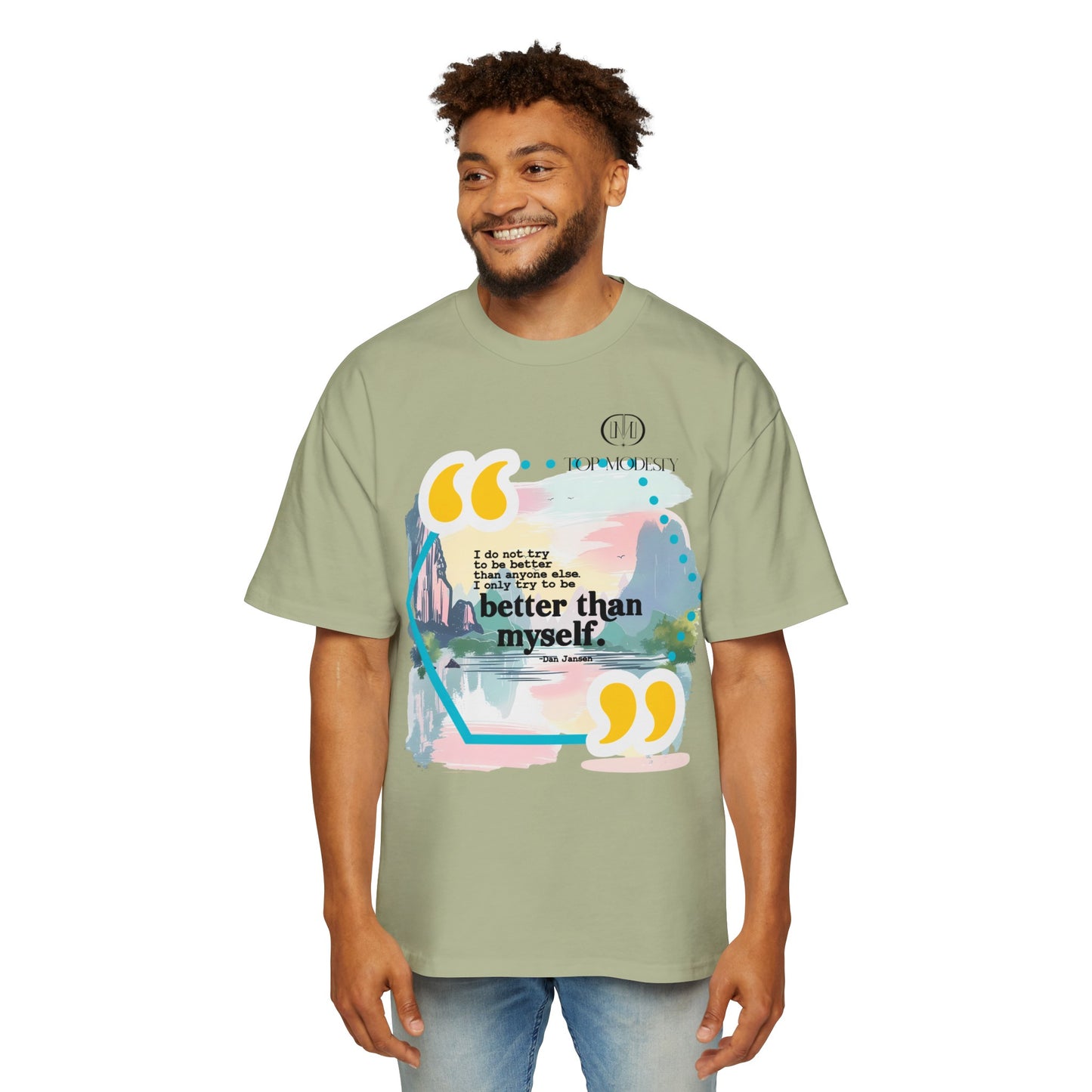 Top Modesty B.T.M (Better Than Myself) Men's Heavy Oversized Tee