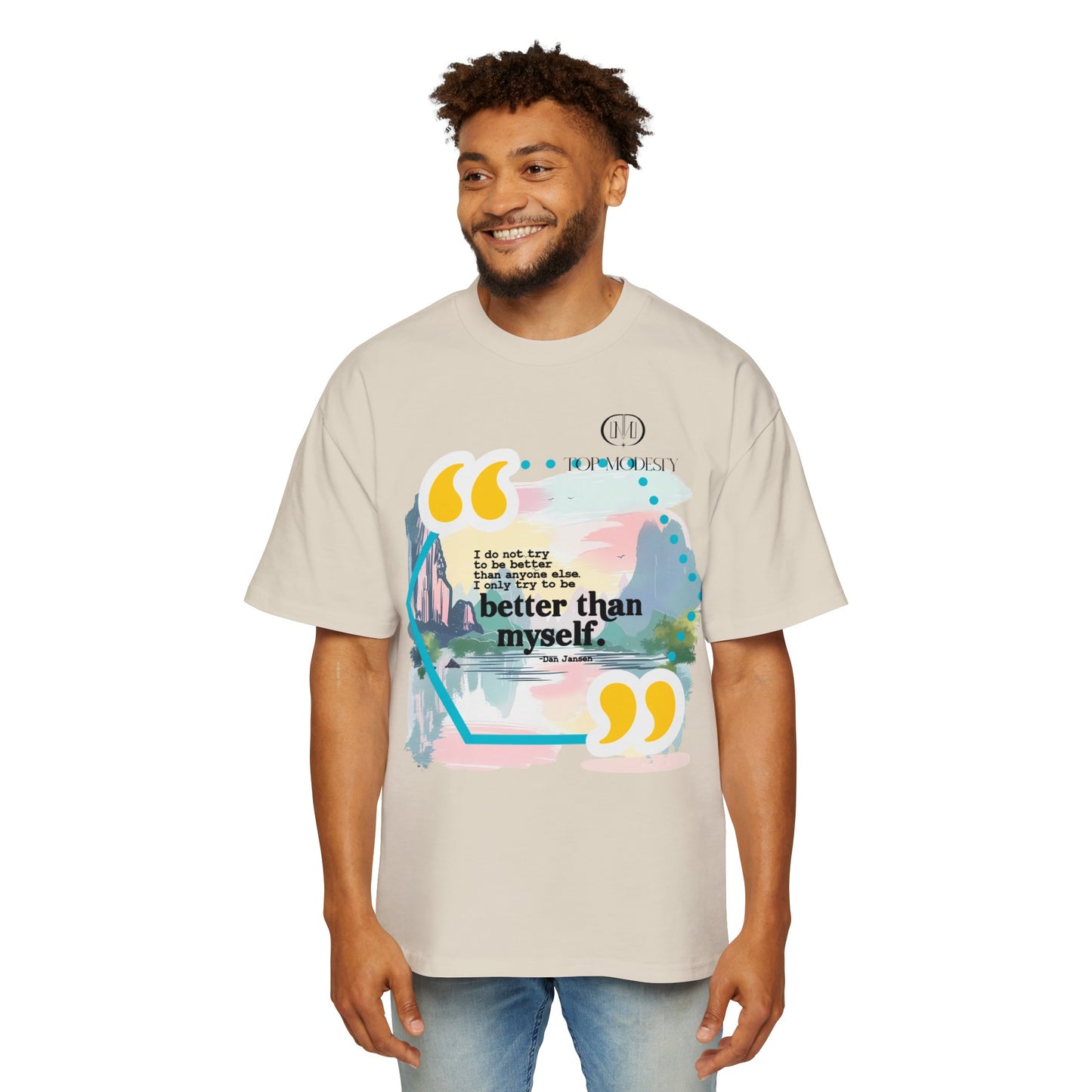 Top Modesty B.T.M (Better Than Myself) Men's Heavy Oversized Tee