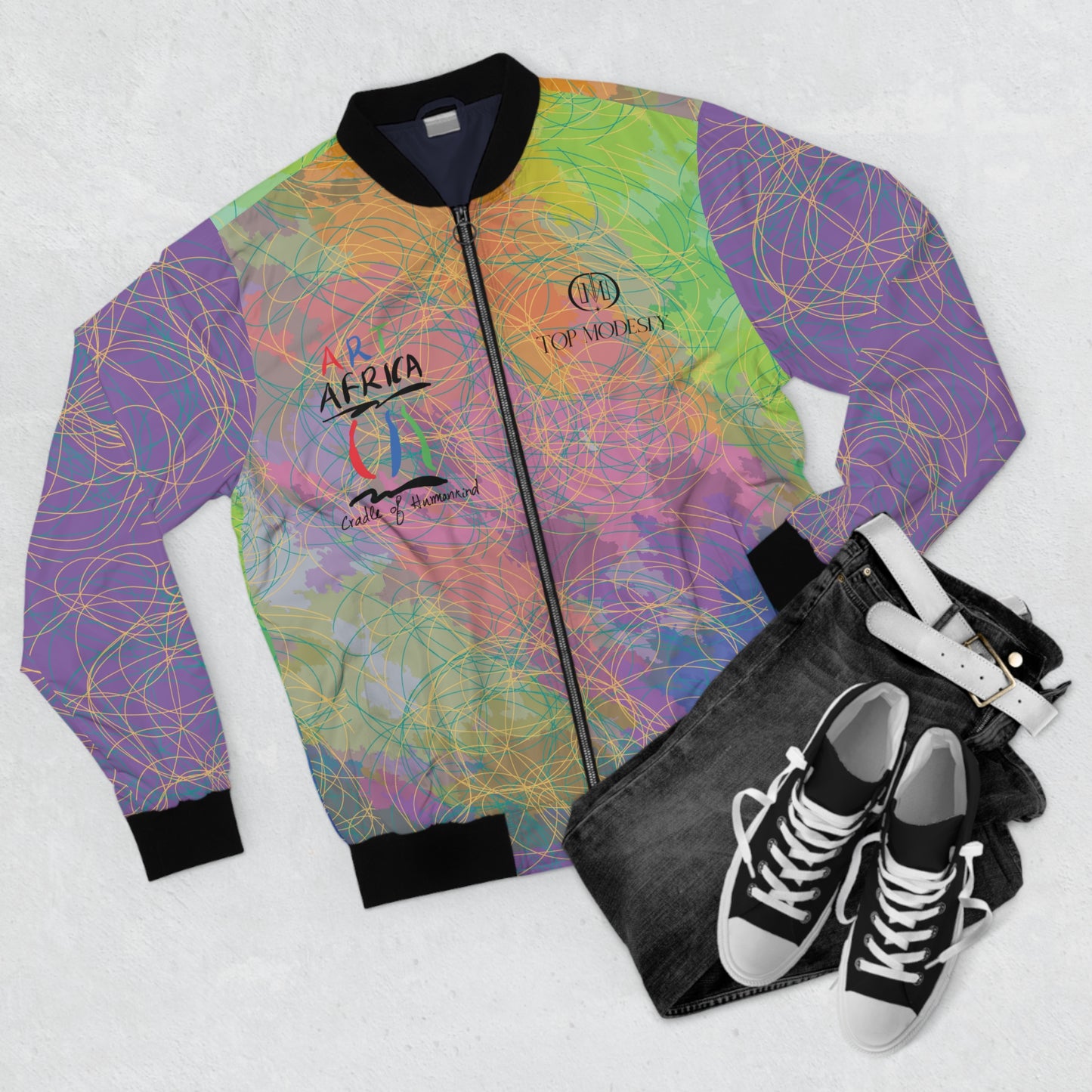 Top Modesty Art Africa Men's Bomber Jacket
