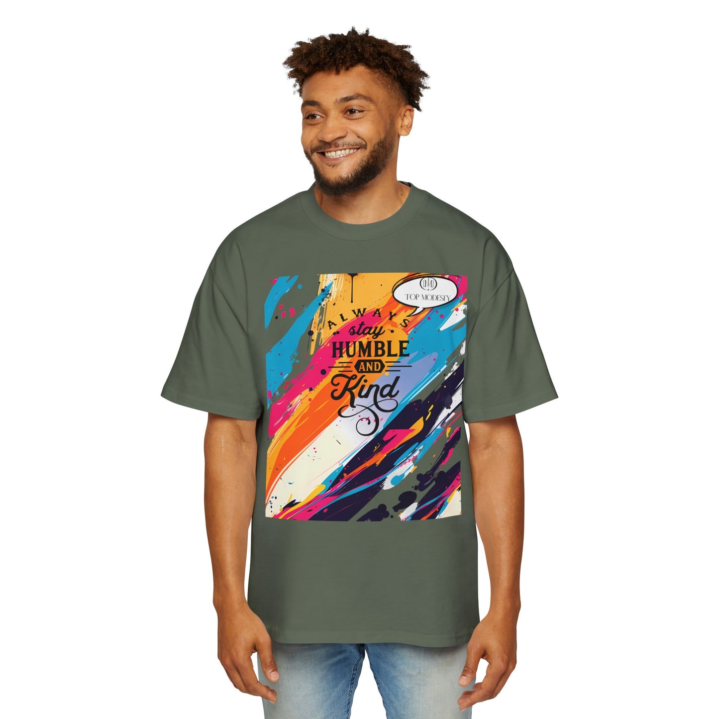 Top Modesty A.S.H (Always Stay Humble) Men's Heavy Oversized Tee