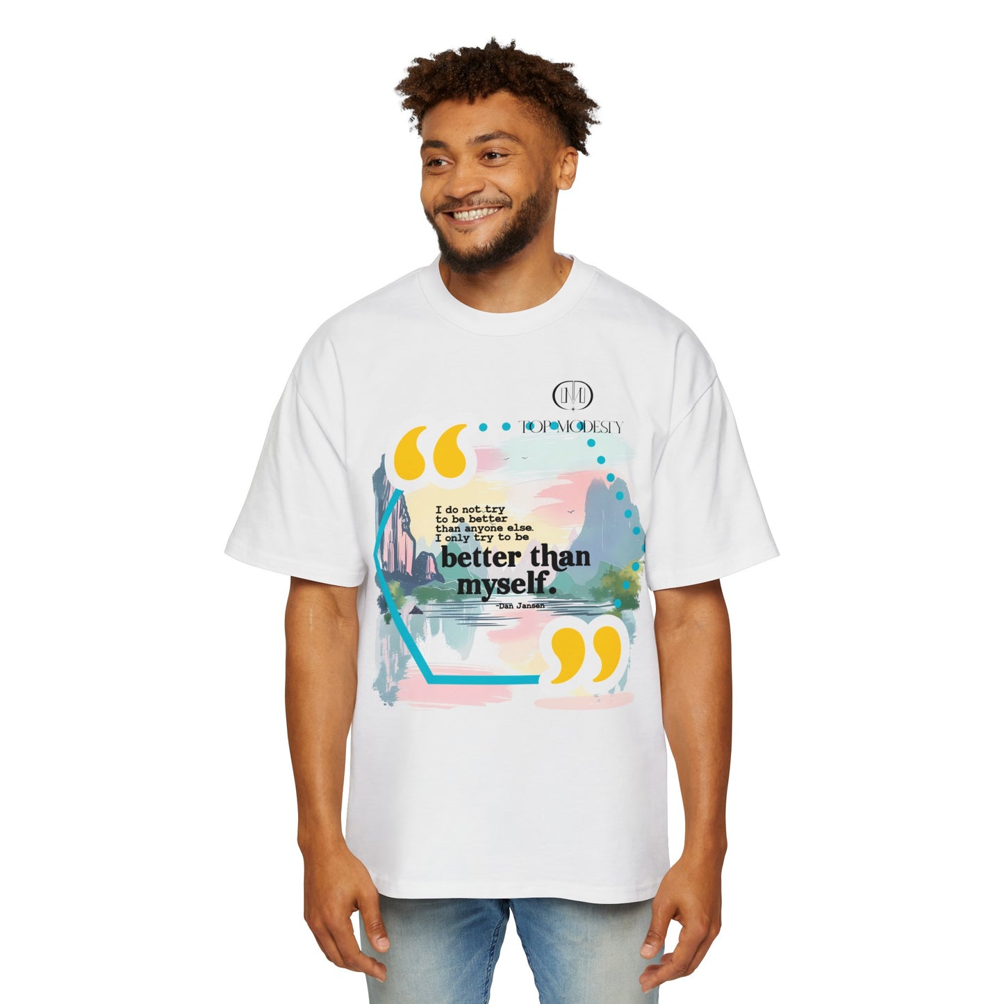 Top Modesty B.T.M (Better Than Myself) Men's Heavy Oversized Tee