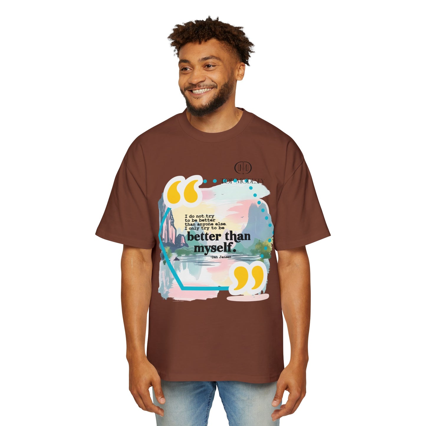 Top Modesty B.T.M (Better Than Myself) Men's Heavy Oversized Tee