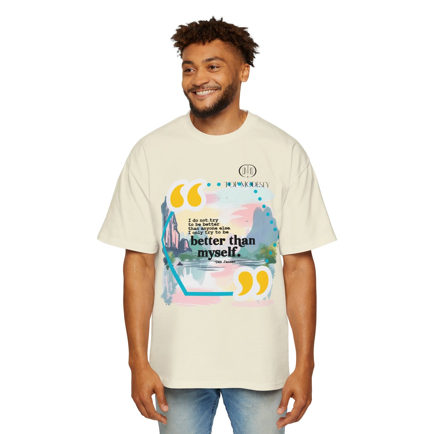 Top Modesty B.T.M (Better Than Myself) Men's Heavy Oversized Tee
