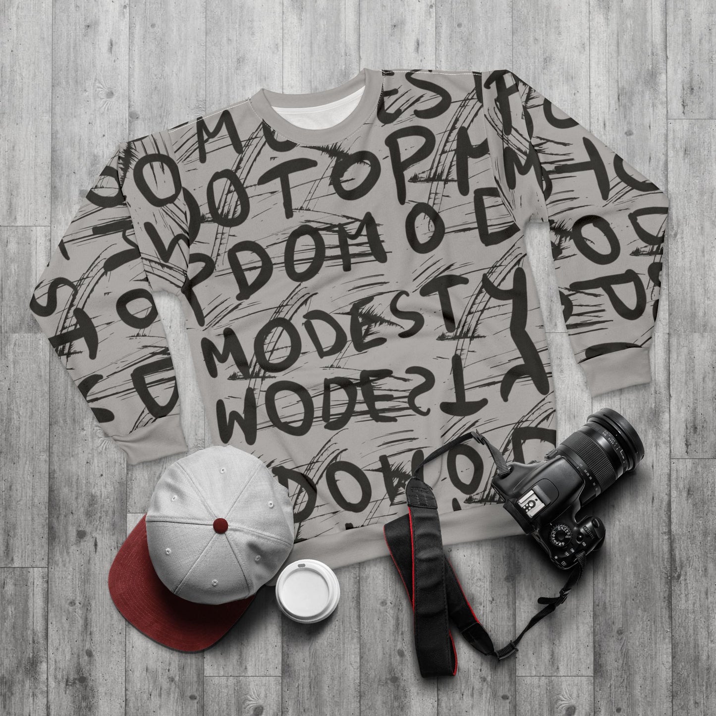 Top Modesty Level-Up Unisex Sweatshirt- Grey