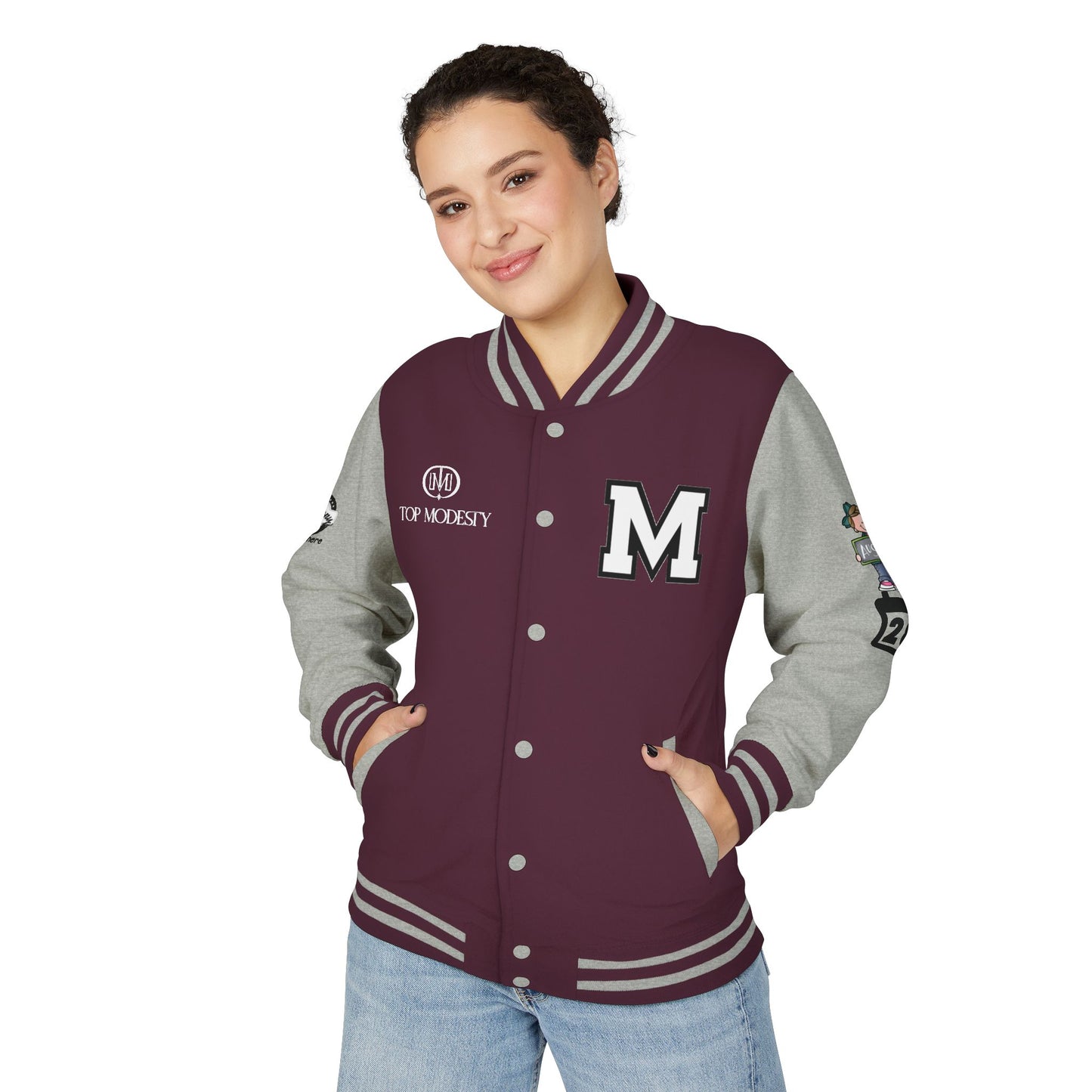 Top Modesty Trendy Unisex Heavyweight Letterman Jacket -