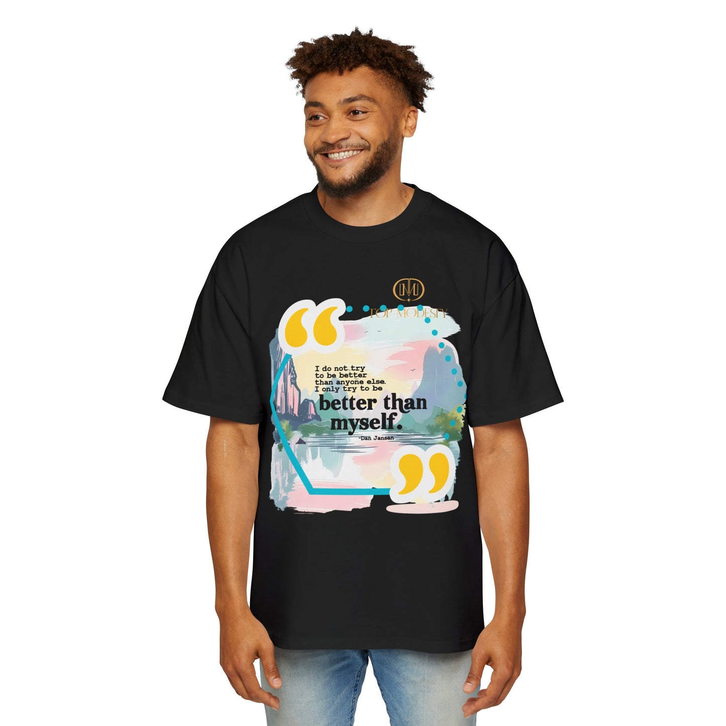 Top Modesty B.T.M (Better Than Myself) Men's Heavy Oversized Tee