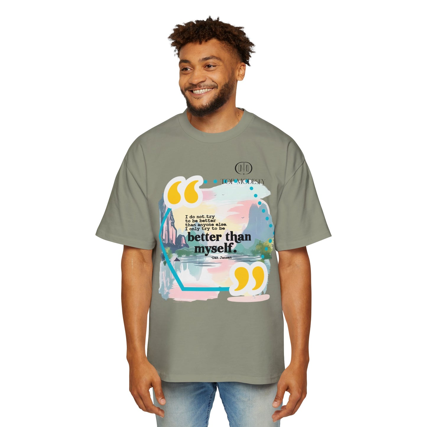 Top Modesty B.T.M (Better Than Myself) Men's Heavy Oversized Tee