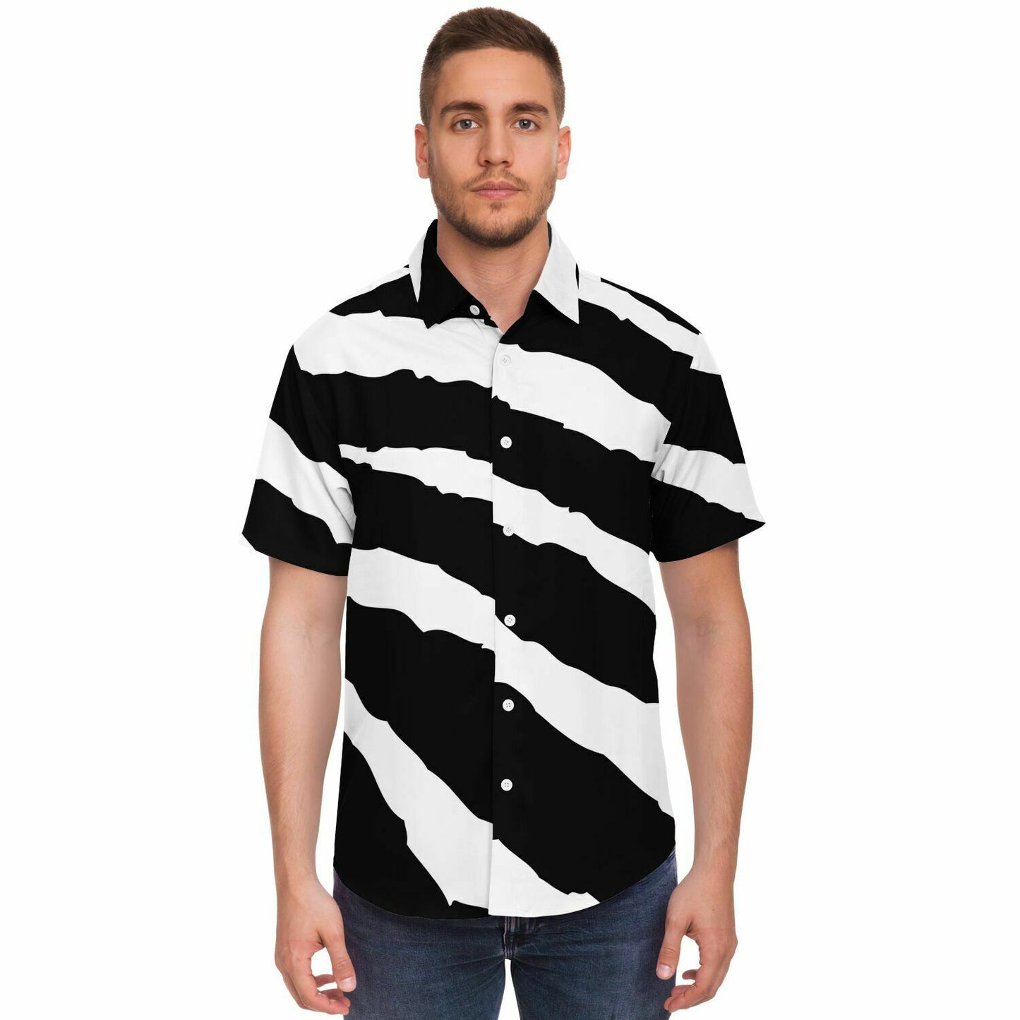 Top Modesty "Identity Reclaim" Short Sleeve Button Down Shirt - AOP