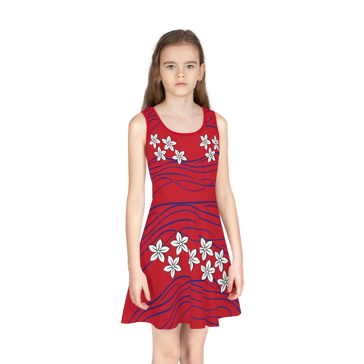 Top Modesty Girls' Sleeveless Sundress (dark red)