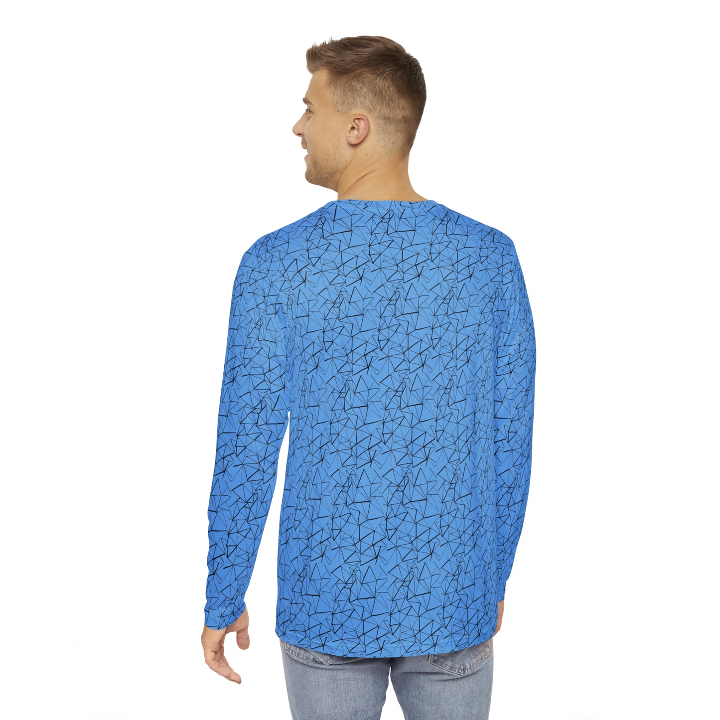 Top Modesty Men's Long Sleeve Shirt (blue )