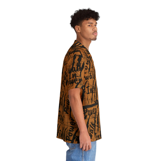 Top Modesty W.I.P(Walk In Power) Men's Hawaiian Shirt (light brown)