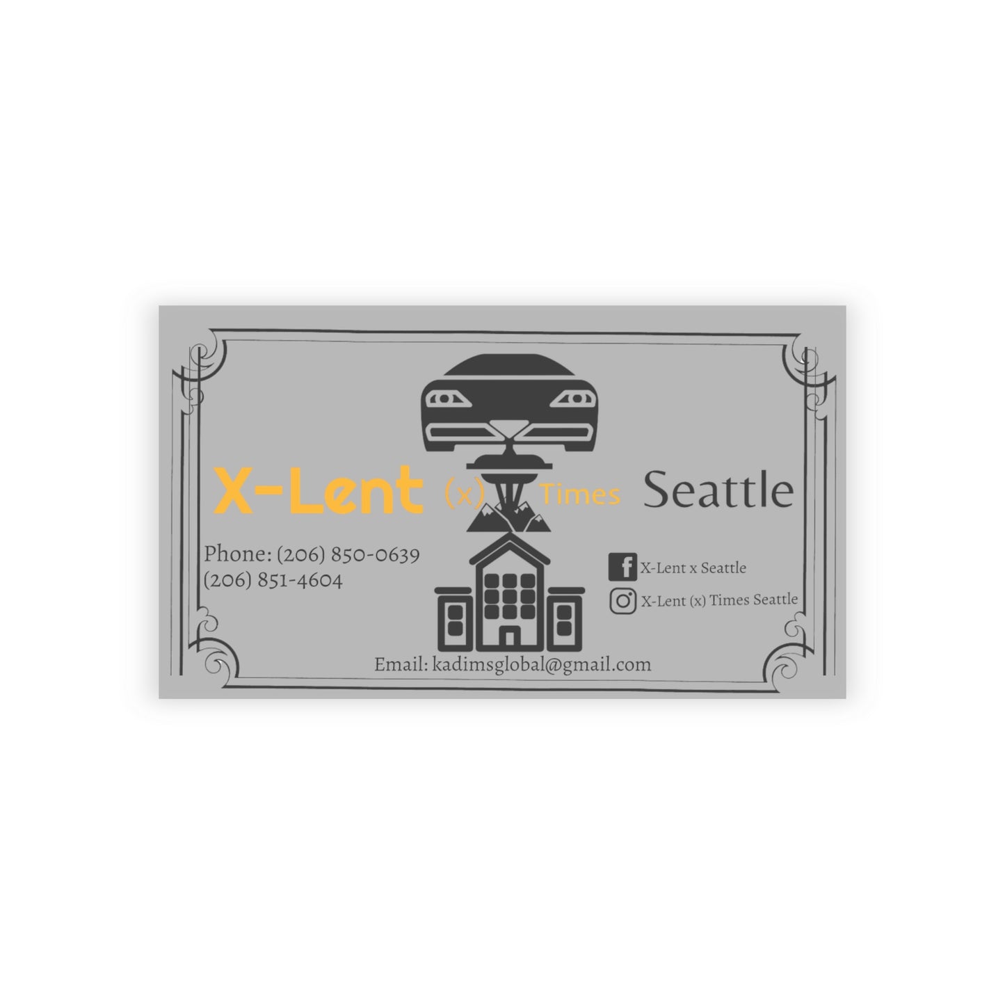 X-Lent (x) Times Seattle Business Cards