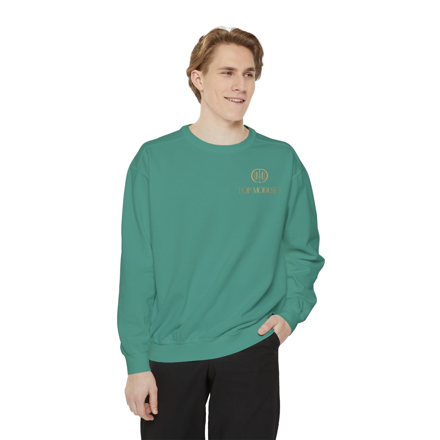 Top Modesty Tag Logo Unisex Garment-Dyed Sweatshirt