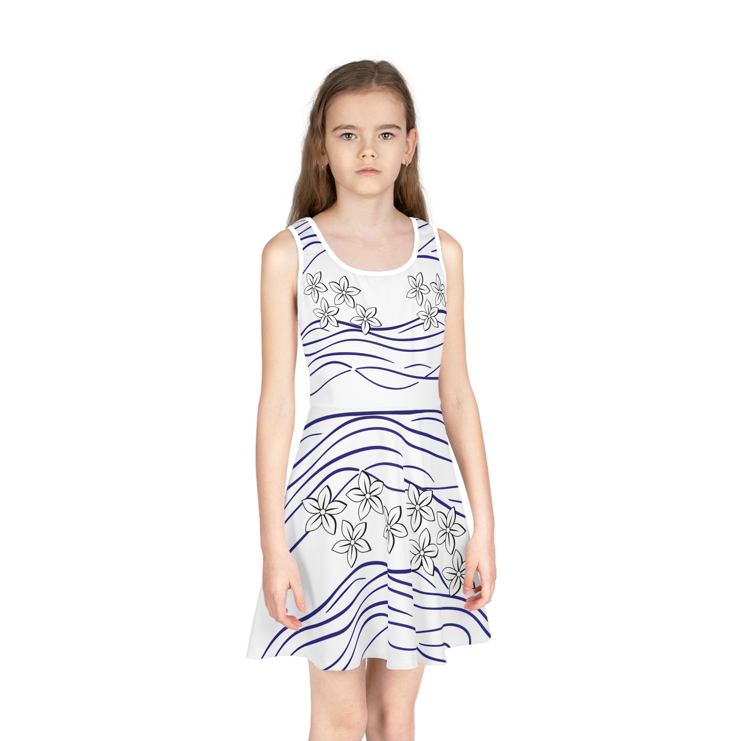 Top Modesty Girls' Sleeveless Sundress (white)