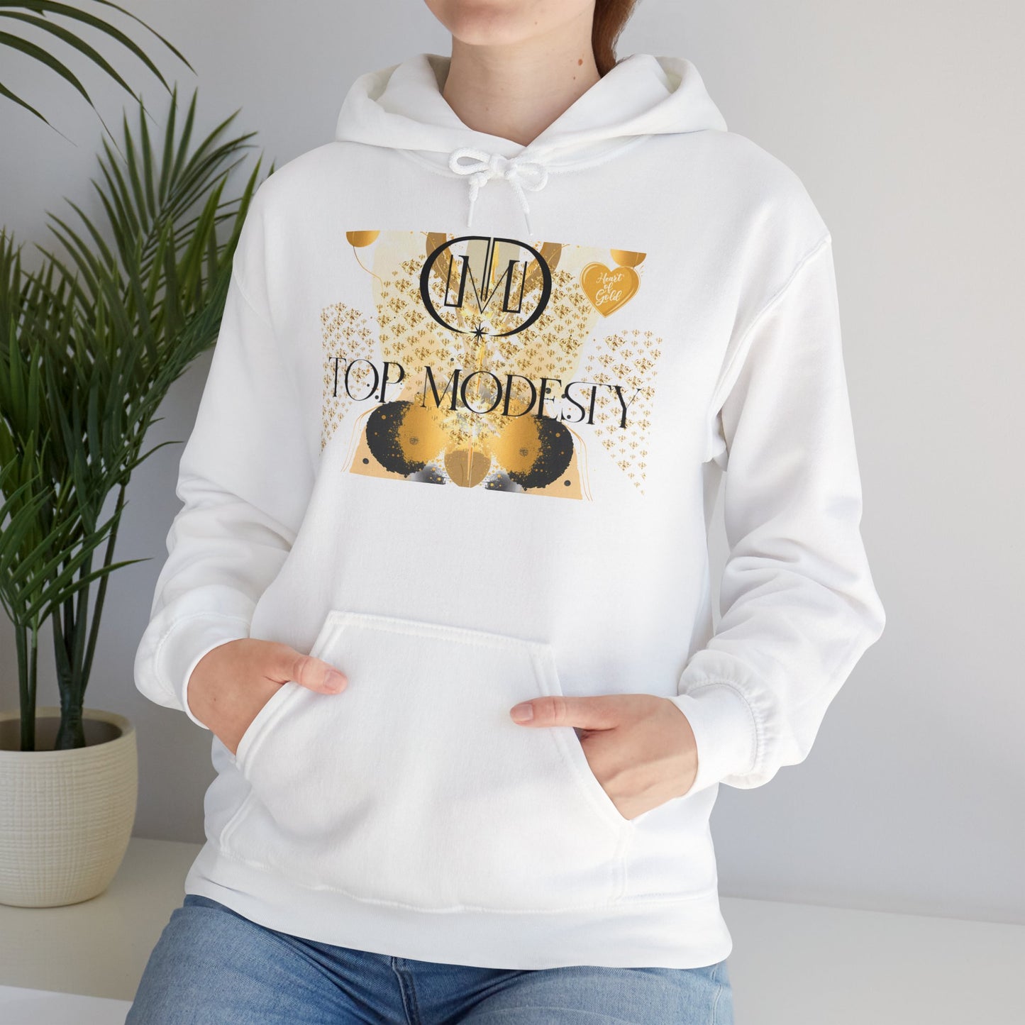 Top Modesty Heart of Gold Unisex Heavy Blend™ Hooded Sweatshirt