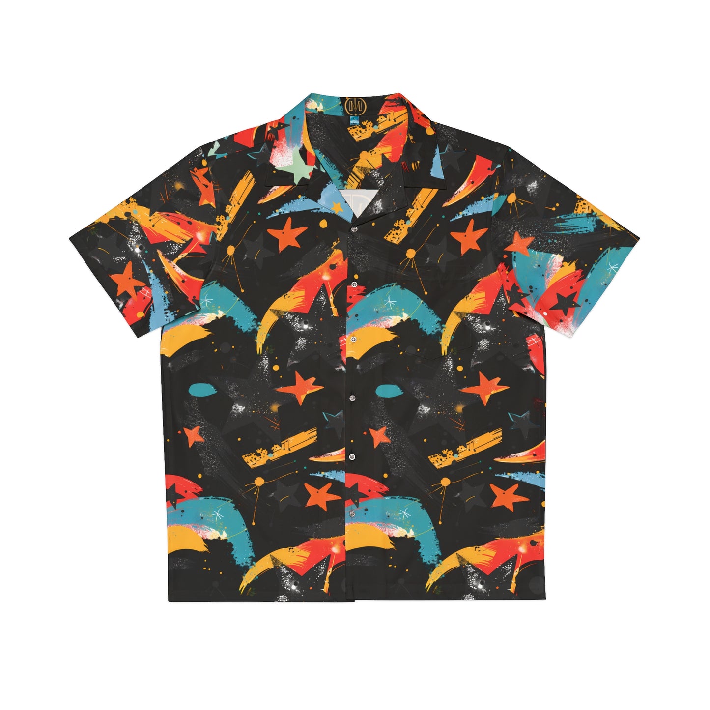 Top Modesty Men's Hawaiian Shirt (BLACK)