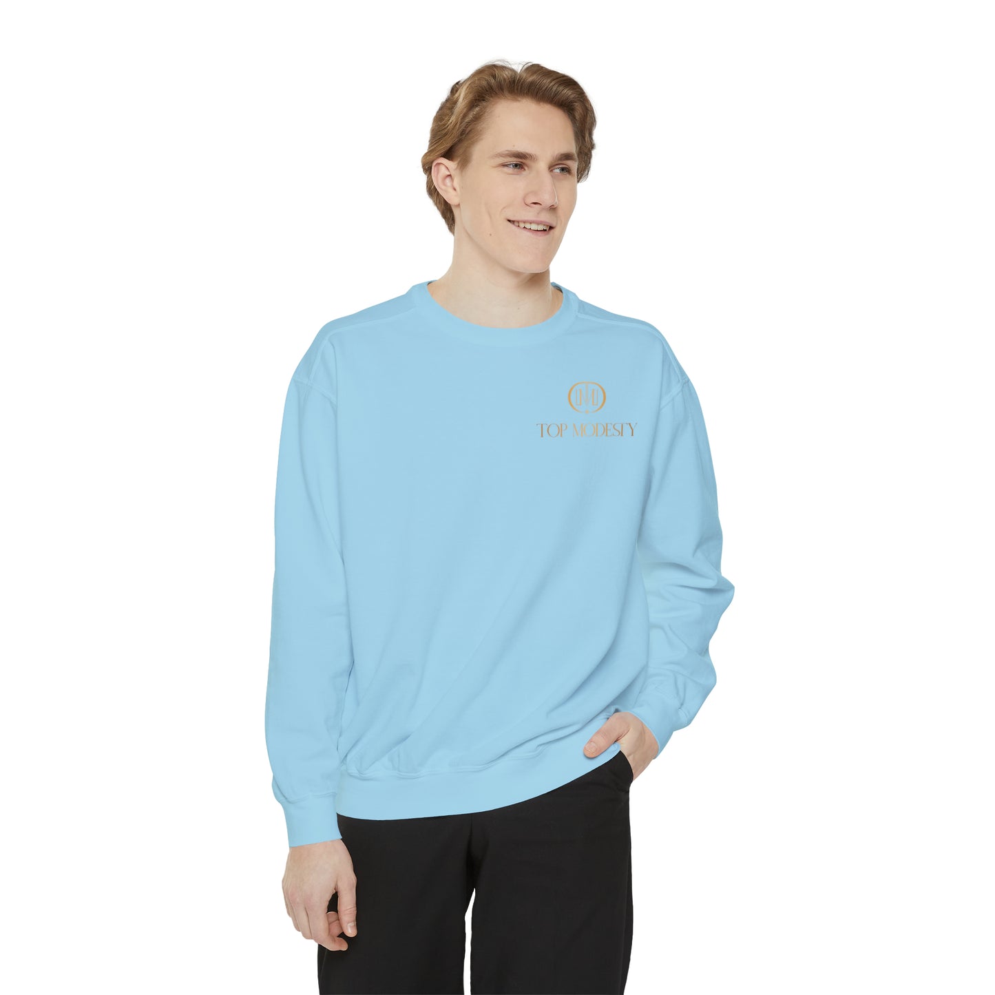 Top Modesty Tag Logo Unisex Garment-Dyed Sweatshirt