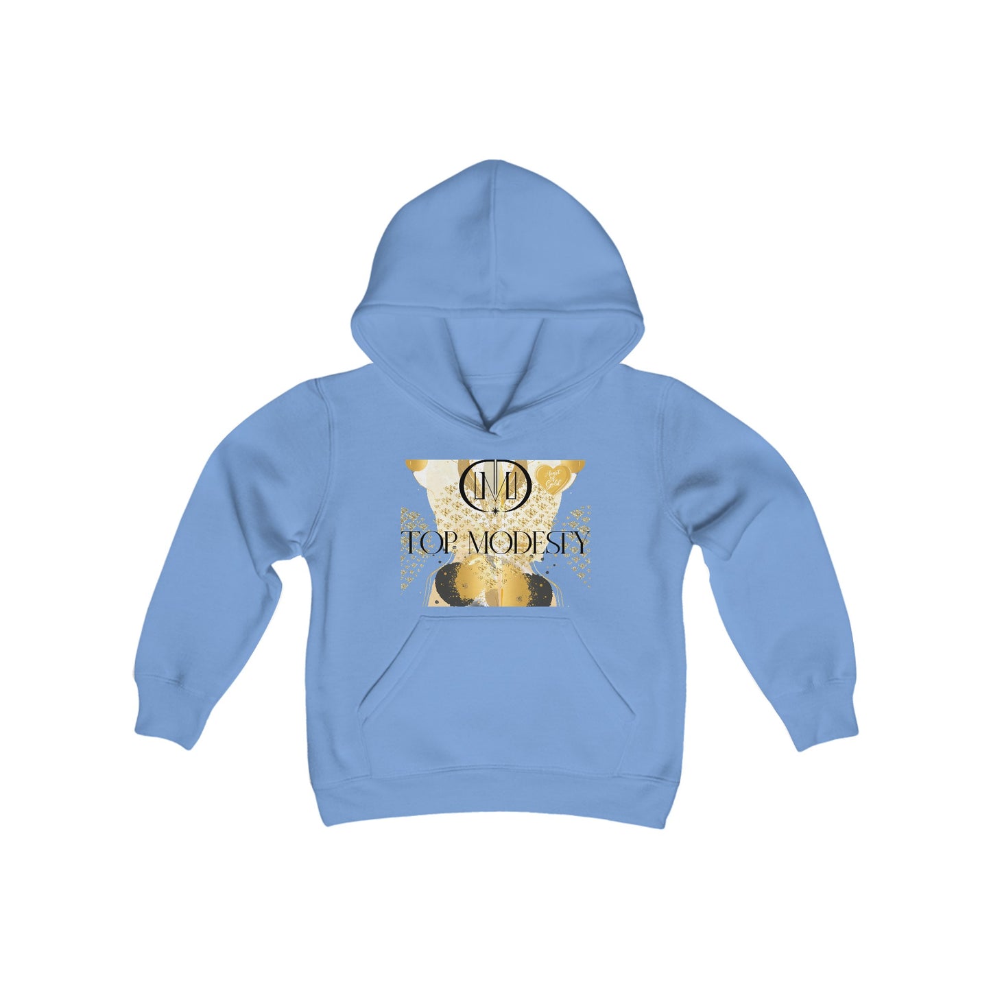 Top Modesty Heart of Gold Youth Heavy Blend Hooded Sweatshirt