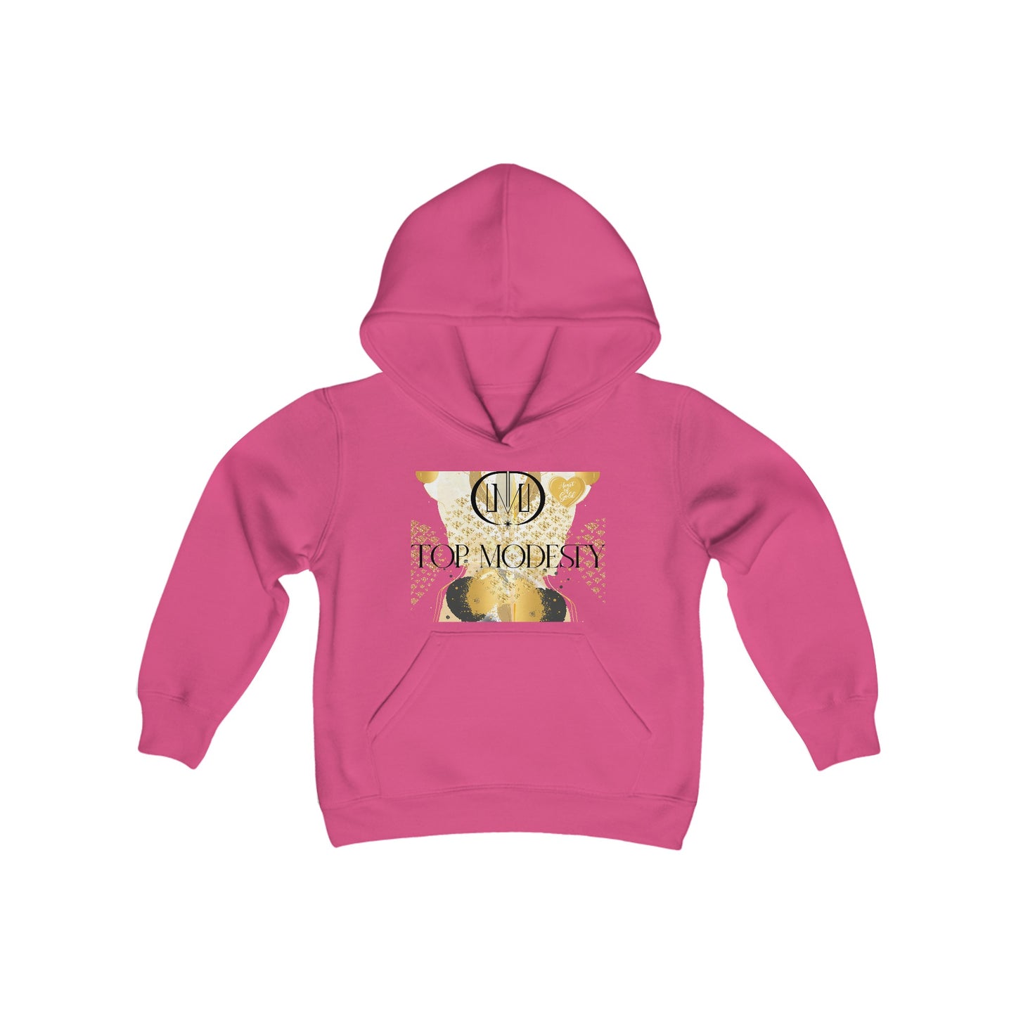 Top Modesty Heart of Gold Youth Heavy Blend Hooded Sweatshirt