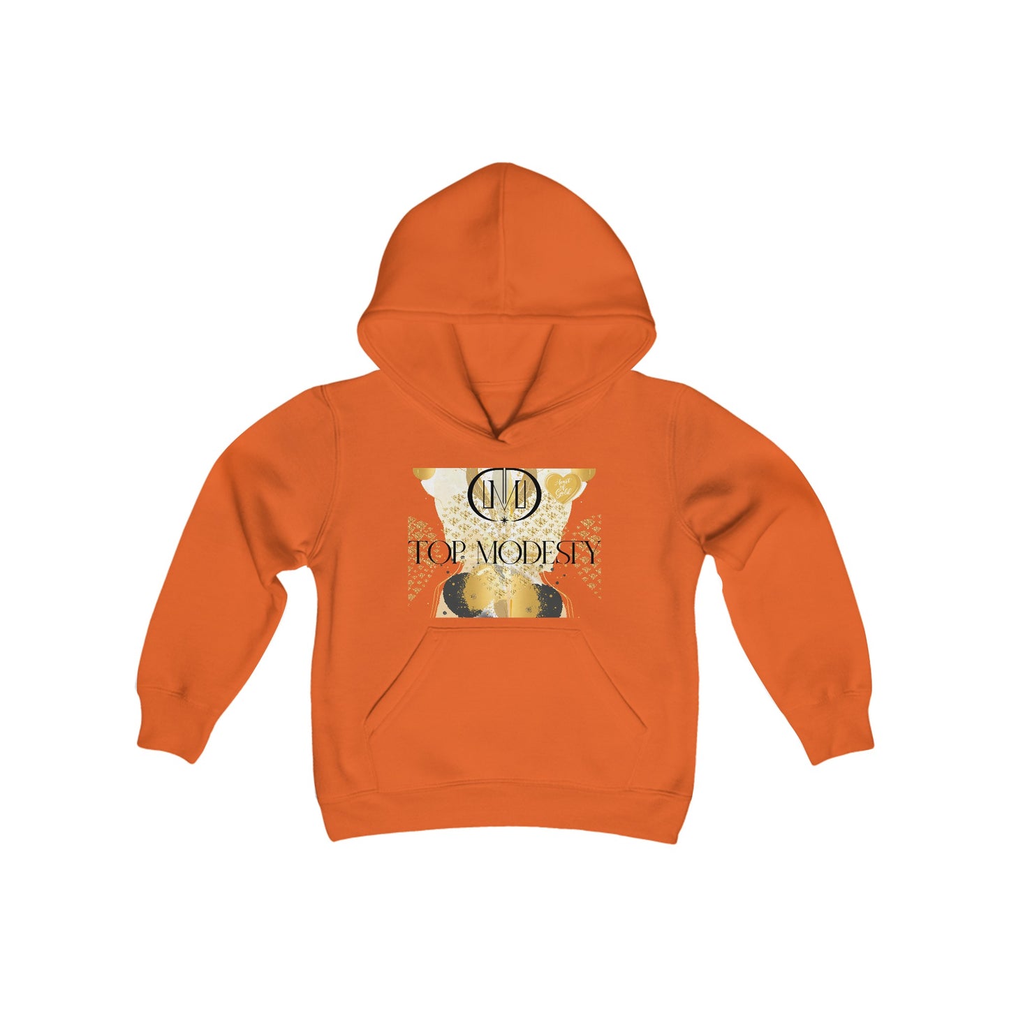 Top Modesty Heart of Gold Youth Heavy Blend Hooded Sweatshirt