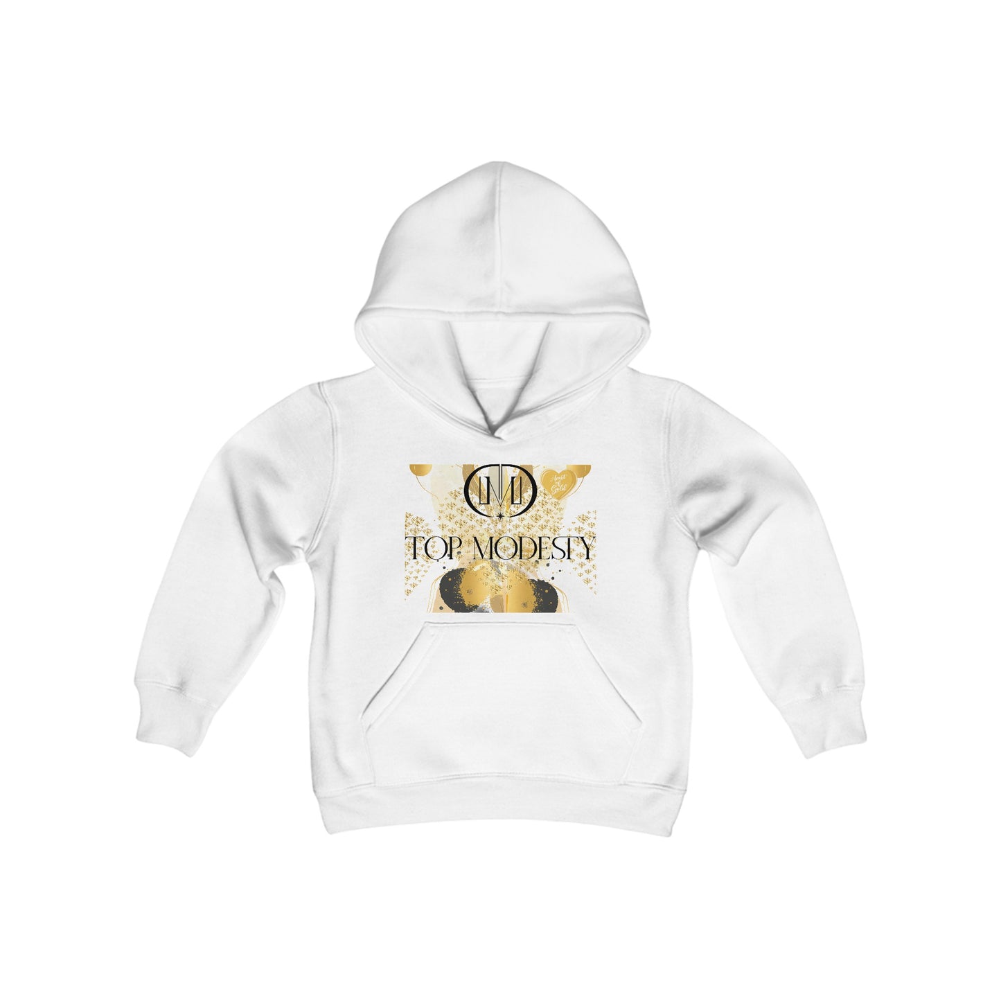 Top Modesty Heart of Gold Youth Heavy Blend Hooded Sweatshirt