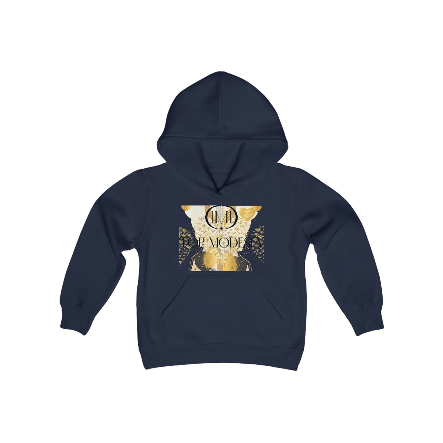 Top Modesty Heart of Gold Youth Heavy Blend Hooded Sweatshirt