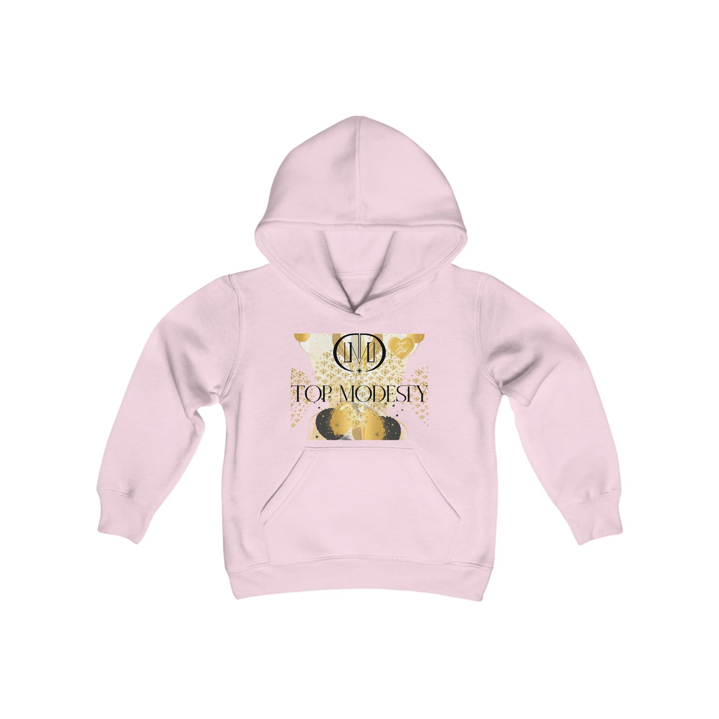 Top Modesty Heart of Gold Youth Heavy Blend Hooded Sweatshirt