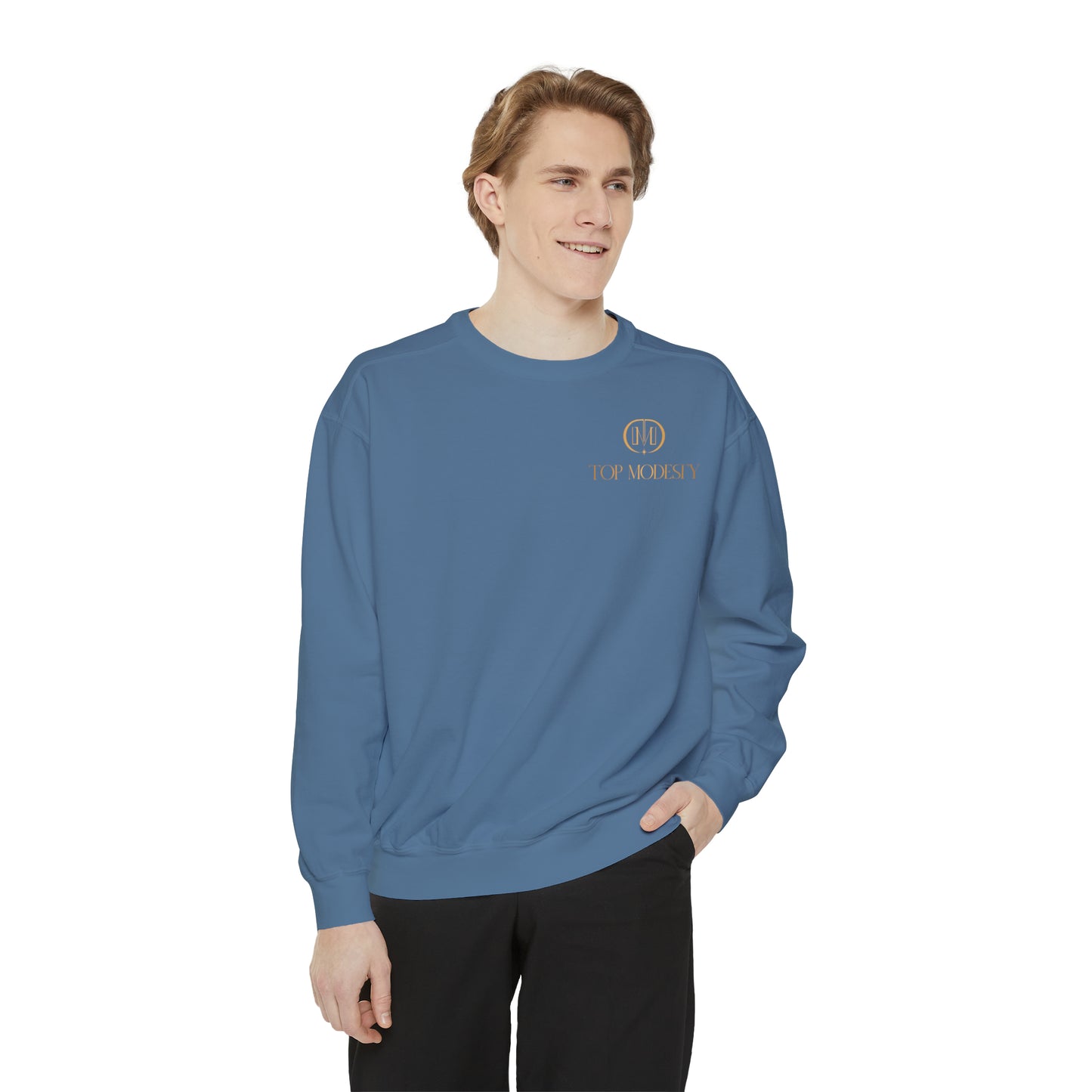 Top Modesty Tag Logo Unisex Garment-Dyed Sweatshirt