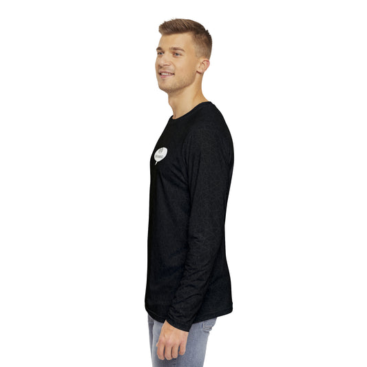 Top Modesty Men's Long Sleeve Shirt (black )