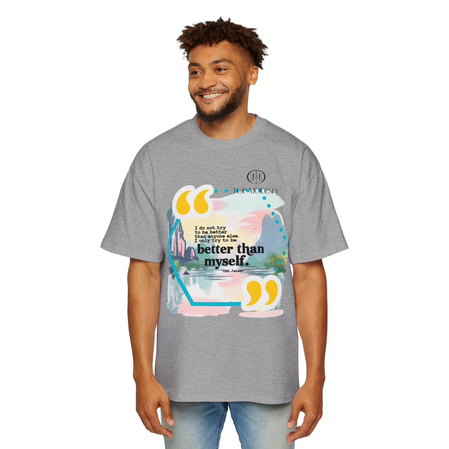 Top Modesty B.T.M (Better Than Myself) Men's Heavy Oversized Tee
