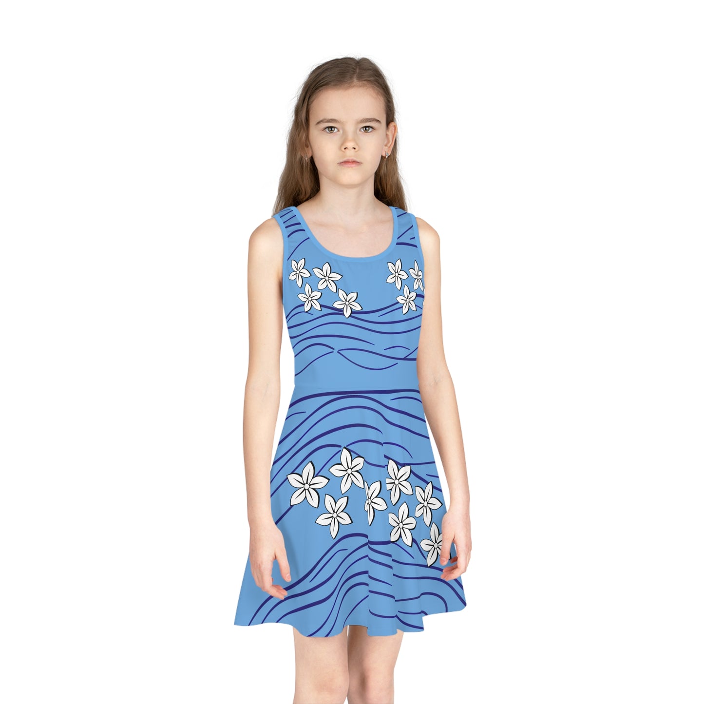 Top Modesty Girls' Sleeveless Sundress (light blue)