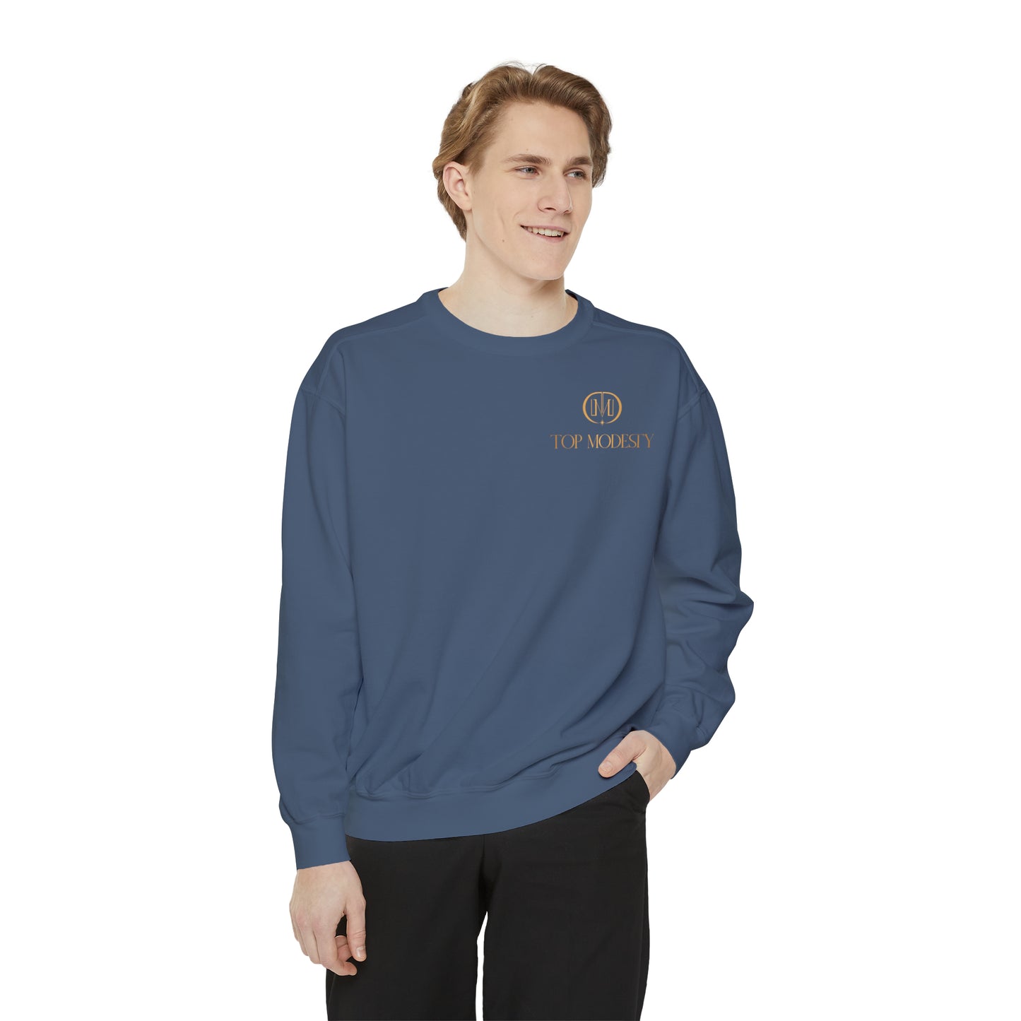 Top Modesty Tag Logo Unisex Garment-Dyed Sweatshirt