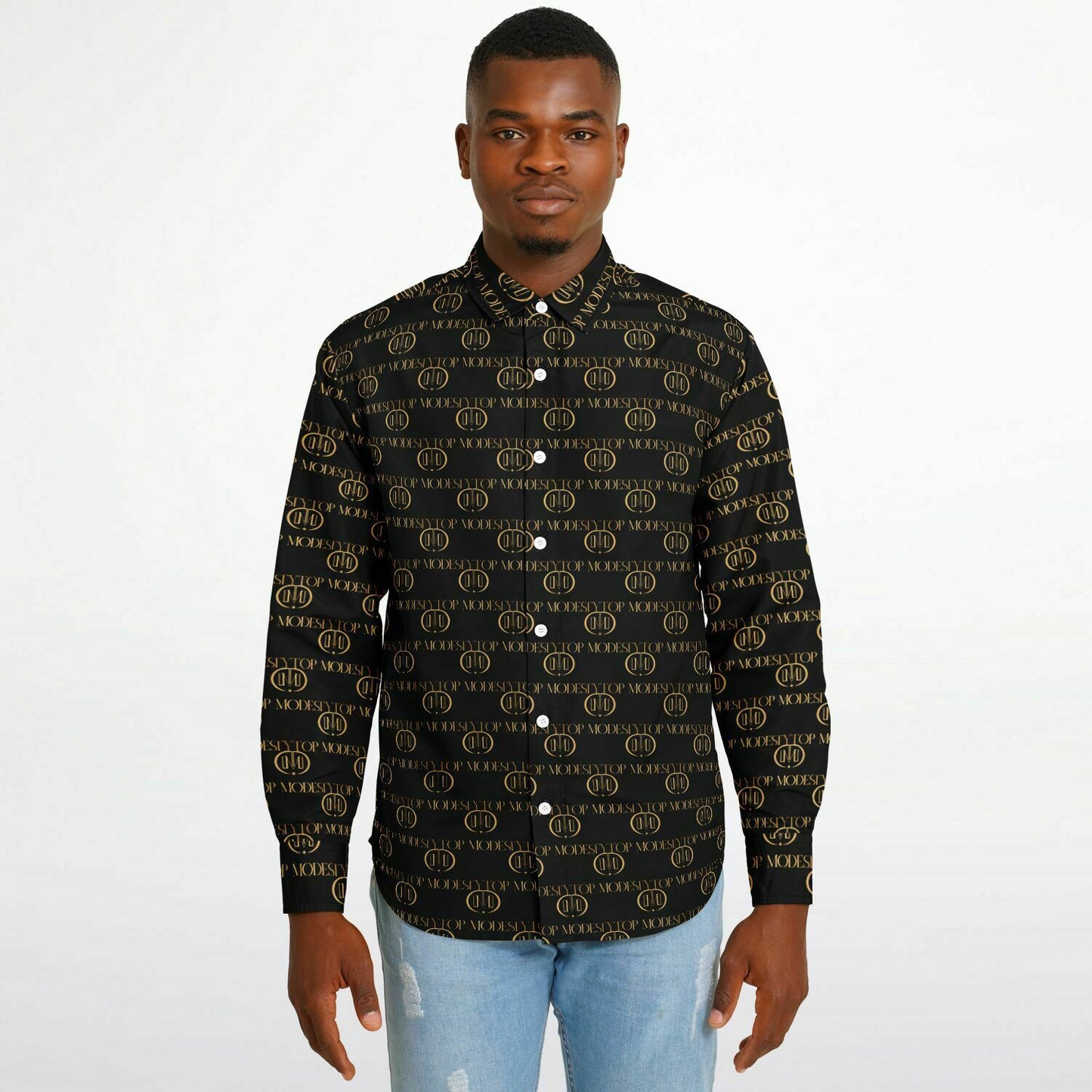 Top Modesty High Standard Long Sleeve Button Down Shirt