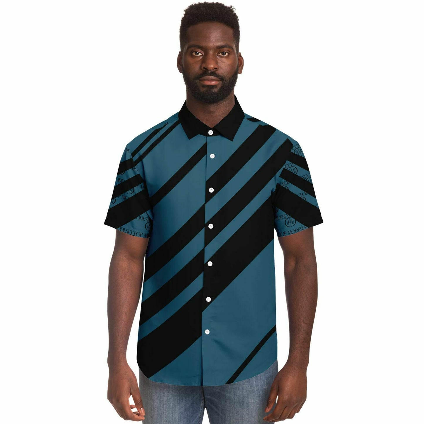 Top Modesty Martino Short Sleeve Button Down Shirt