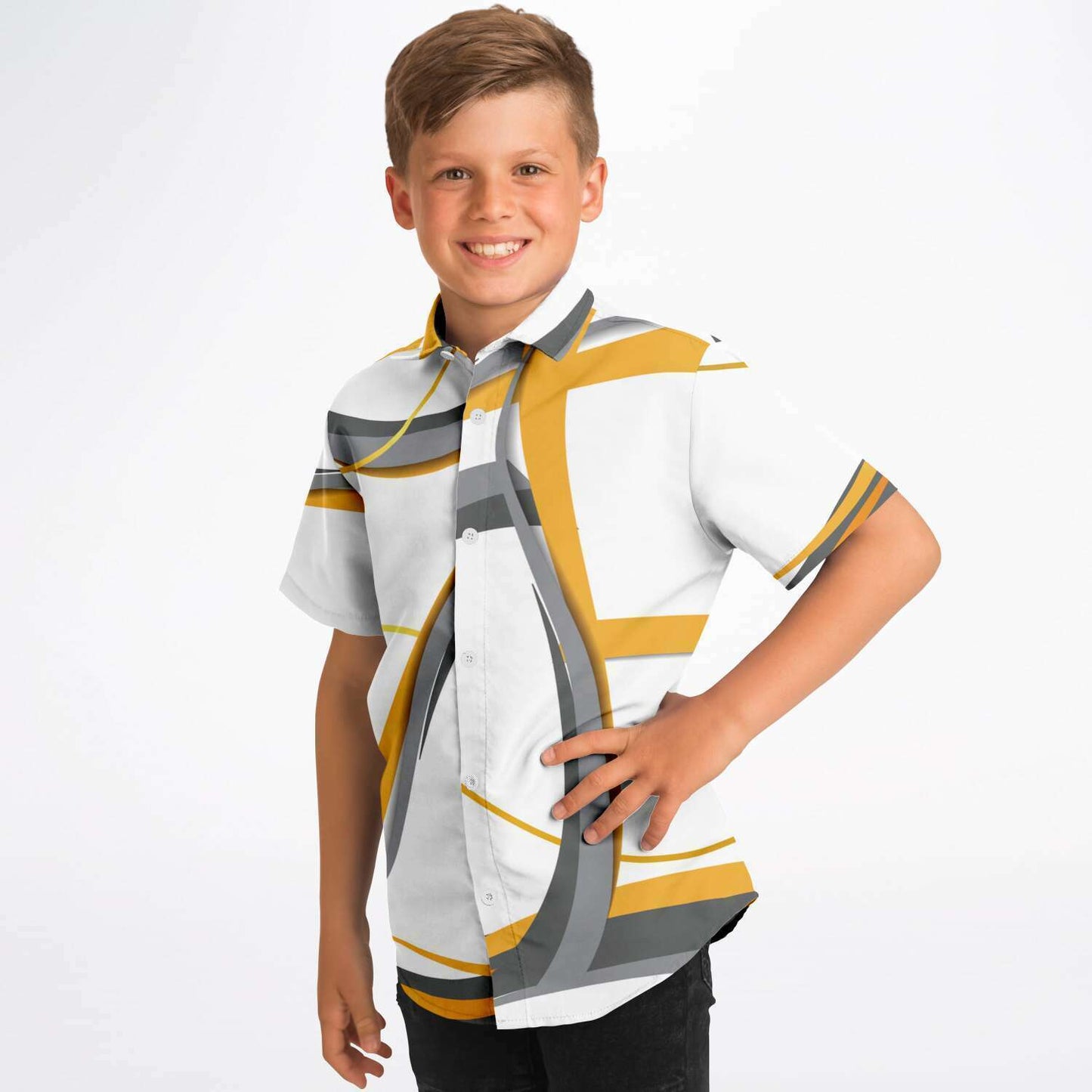 Top Modesty Le Parisien-Kids/Youth Short Sleeve Button Down Shirt