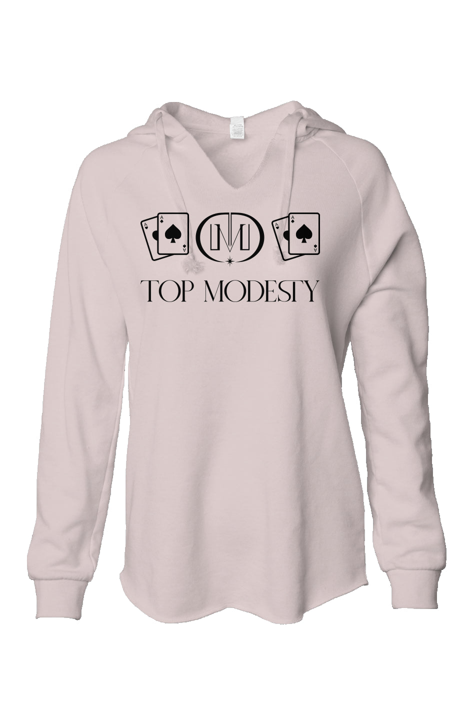 Top Modesty Womens Lightweight  Wash Hooded Sweatshirt