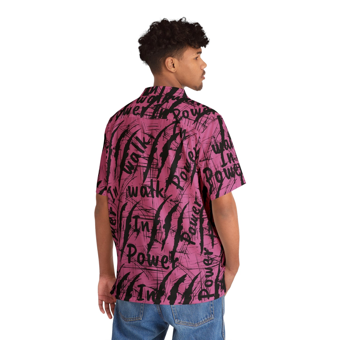 Top Modesty W.I.P(Walk In Power) Men's Hawaiian Shirt (light pink)