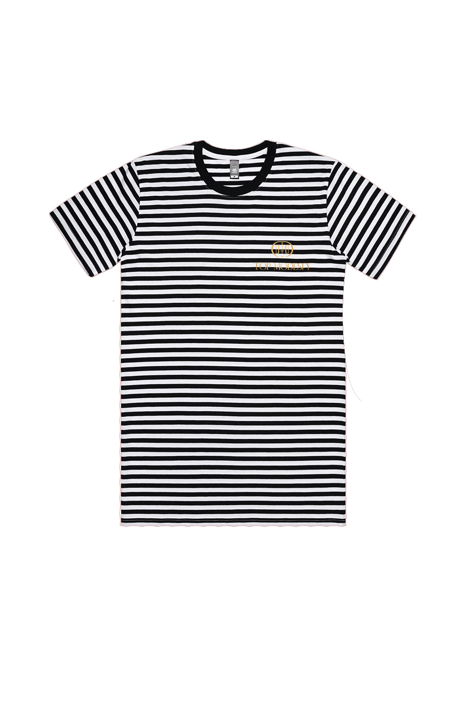 Top Modesty Black White Stripe Tee