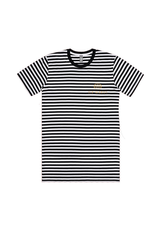 Top Modesty Black White Stripe Tee