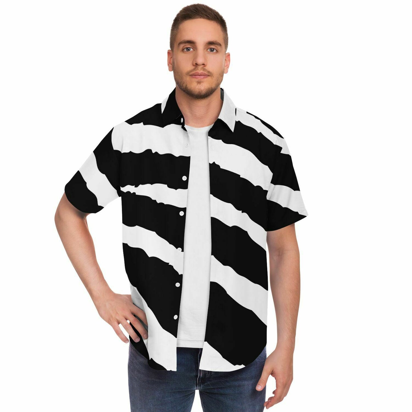 Top Modesty "Identity Reclaim" Short Sleeve Button Down Shirt - AOP