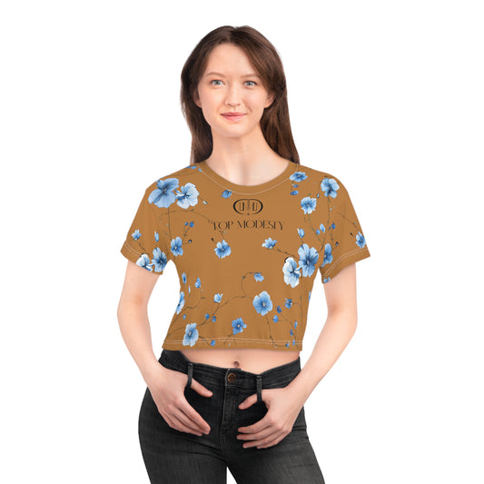 Top Modesty Clásico Crop Tee (Light brown)