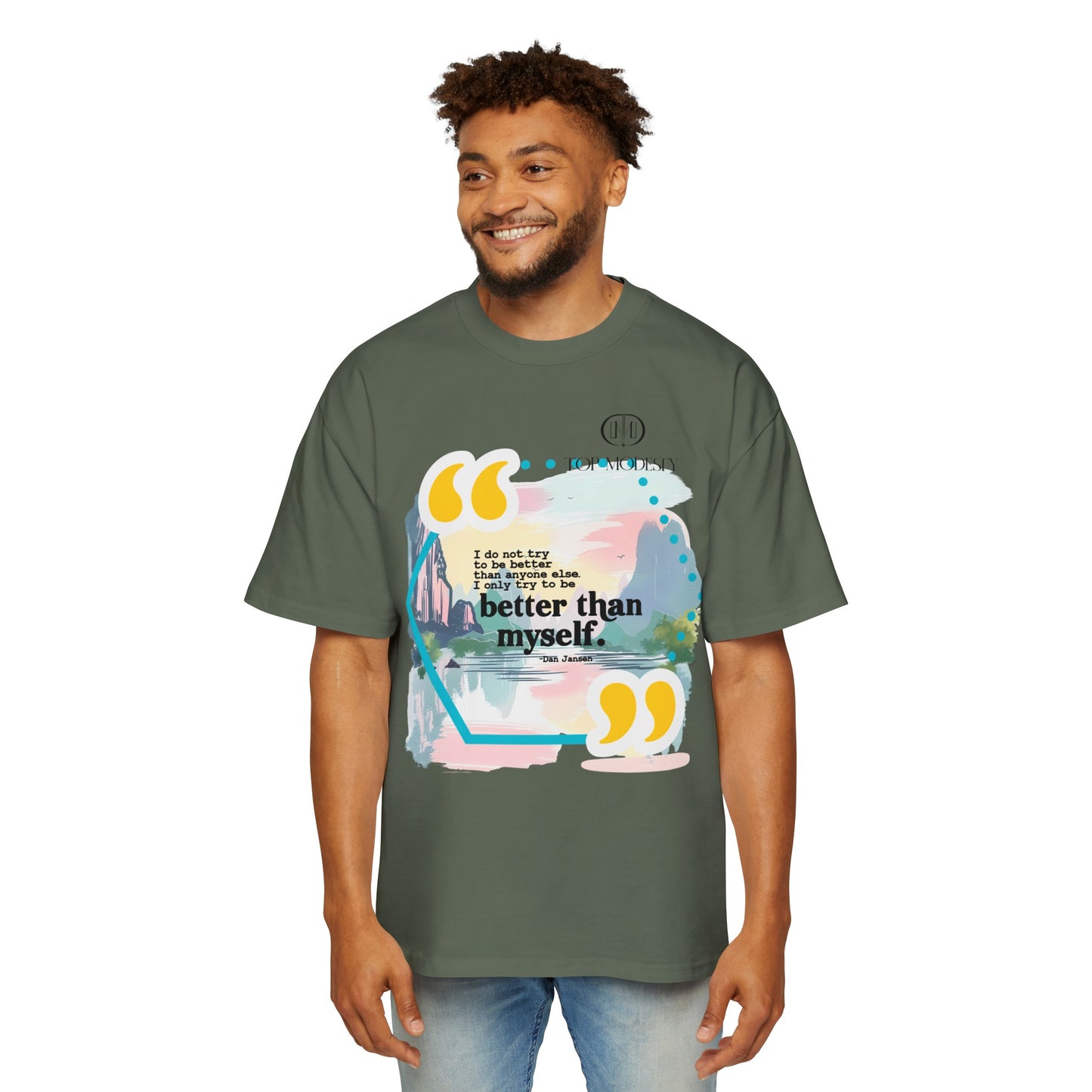 Top Modesty B.T.M (Better Than Myself) Men's Heavy Oversized Tee