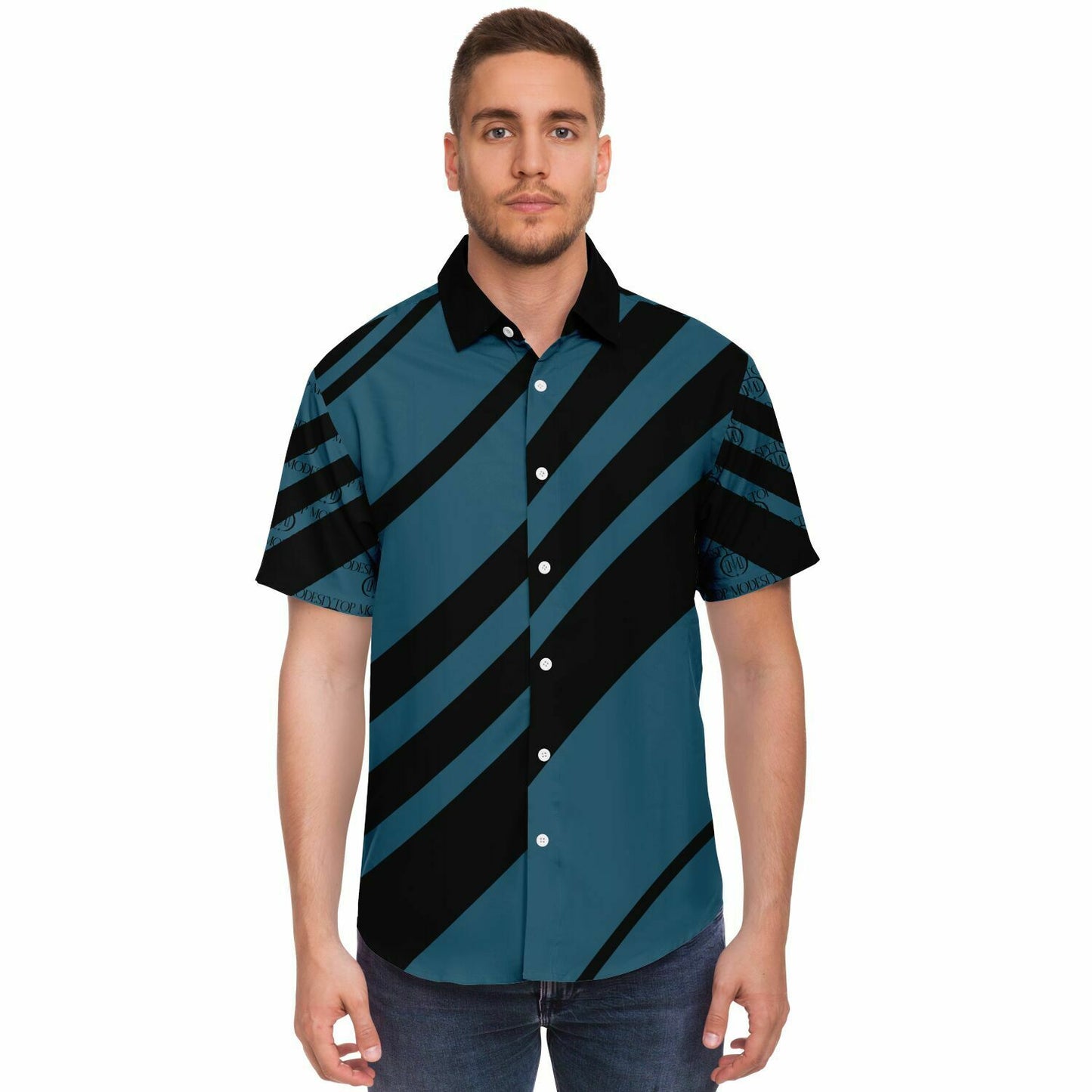 Top Modesty Martino Short Sleeve Button Down Shirt