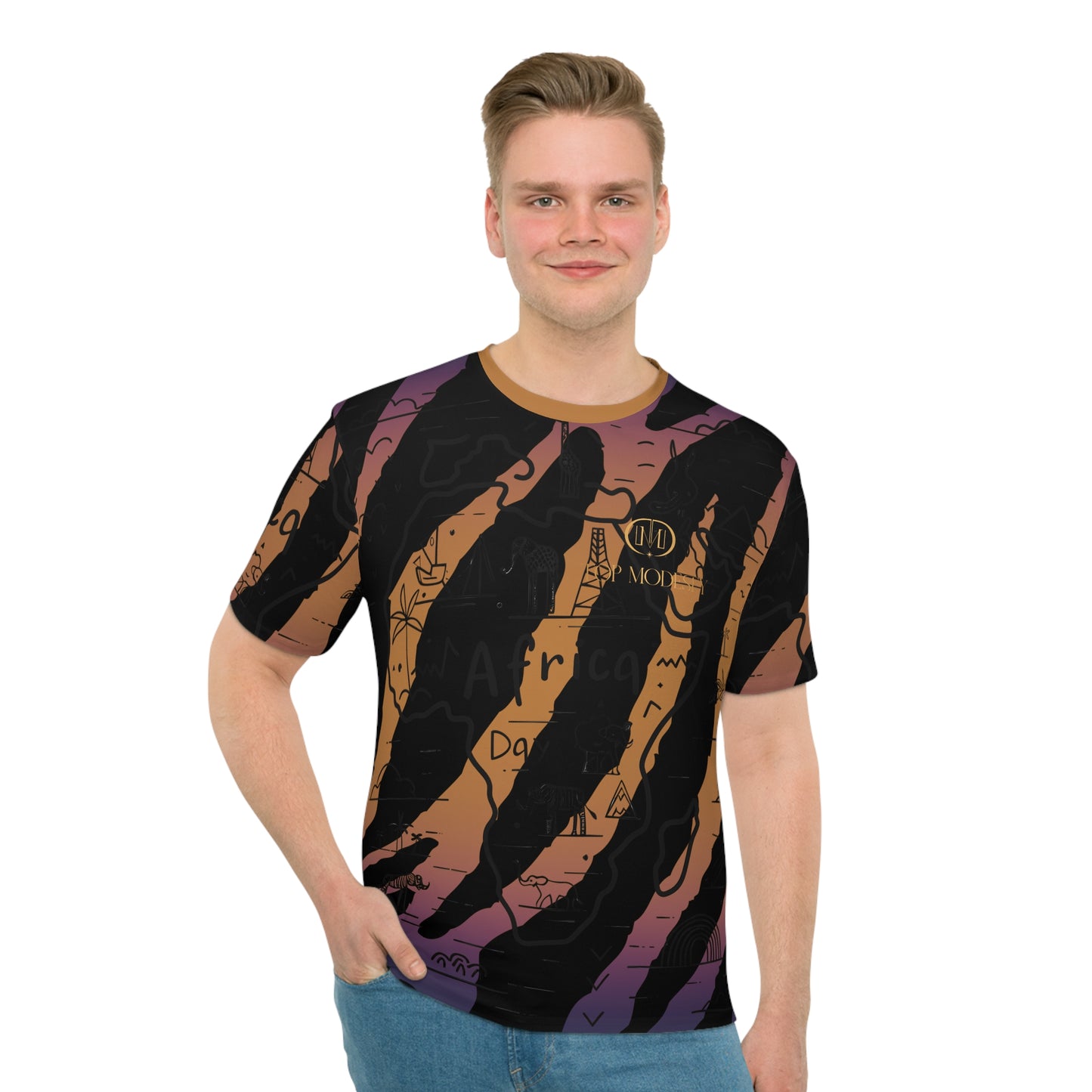 Top Modesty Men's Africa Day T-shirt-light Brown