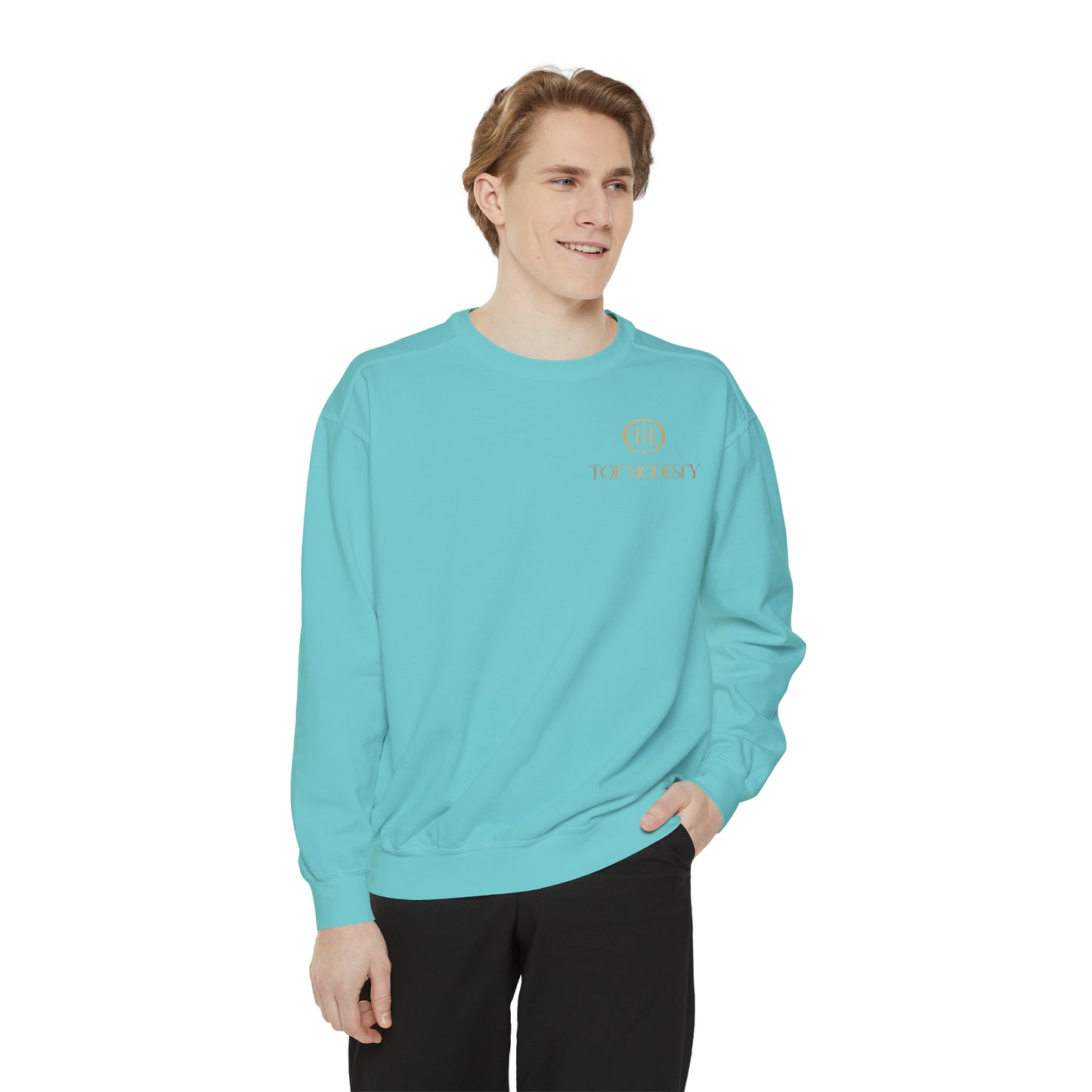 Top Modesty Tag Logo Unisex Garment-Dyed Sweatshirt