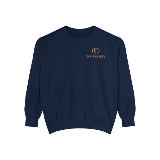 Top Modesty Tag Logo Unisex Garment-Dyed Sweatshirt