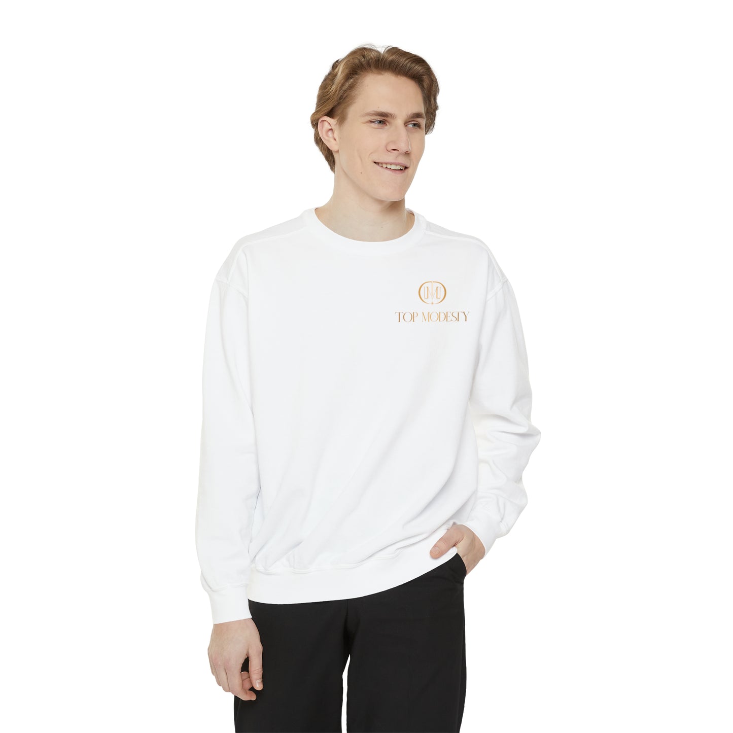 Top Modesty Tag Logo Unisex Garment-Dyed Sweatshirt